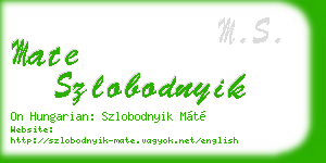 mate szlobodnyik business card